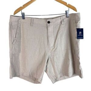 NEW Lucky Brand Linen Blend‎ Shorts Mens 38 Brown Flat Front Casual $69